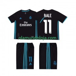 Camisola Real Madrid Bale 11 2017 2018 Retro Criança Equipamento Segundo Manga Curta